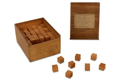 Lot 131 - AN EARLY 20TH CENTURY BOXED SET OF WOODEN GEOMETRIC CUBES