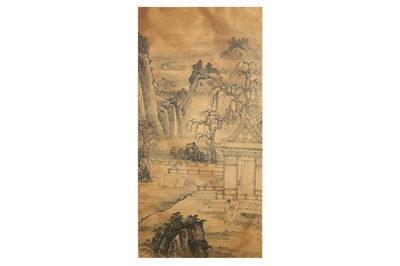 Lot 280 - WANG WEN (1497 – 1576). FIGURES ON A GARDEN VERANDA.
