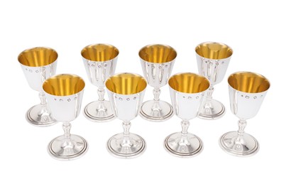 Lot 533 - A set of eight Elizabeth II sterling silver goblets, London 1971 by J.B. Chatterly & Co