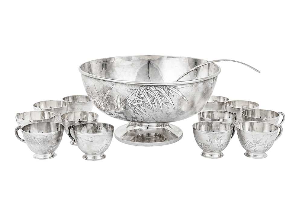 Lot 312 - A mid-20th century Chinese silver punch set, Hong Kong circa 1945 retailed by Tack Ching