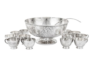 Lot 312 - A mid-20th century Chinese silver punch set, Hong Kong circa 1945 retailed by Tack Ching