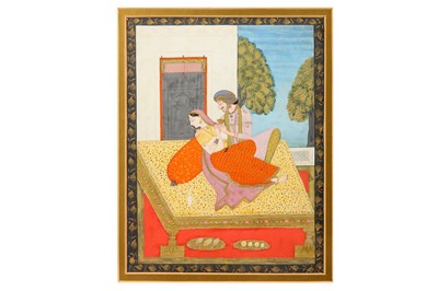 Lot 210 - A COURTLY COUPLE ON A TERRACE