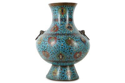 Lot 228 - A LARGE CHINESE CLOISONNÉ ENAMEL VASE, HU.