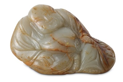 Lot 510 - A CHINESE PALE CELADON JADE CARVING OF BUDAI HESHANG