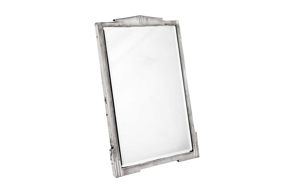 Lot 218 - A George V sterling silver Art Deco dressing table mirror, Sheffield 1933 by Walker and Hall