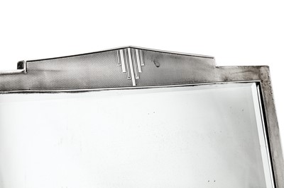 Lot 218 - A George V sterling silver Art Deco dressing table mirror, Sheffield 1933 by Walker and Hall