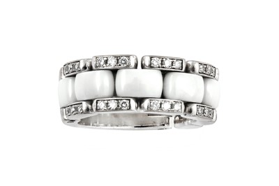 Lot 47 - A ceramic and diamond-set 'Ultra' ring, by Chanel