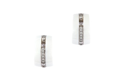 Lot 46 - A pair of ceramic and diamond 'Ultra' earrings, by Chanel