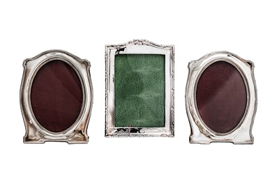 Lot 370 - A pair of George V sterling silver photograph frames, Birmingham 1920 by Jones & Crompton