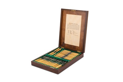 Lot 361 - A cased George IV sterling silver and ivory fruit set, the majority Sheffield 1825 by E&S (untraced)