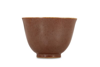 Lot 598 - A CHINESE JIANG-GLAZED WINE CUP.