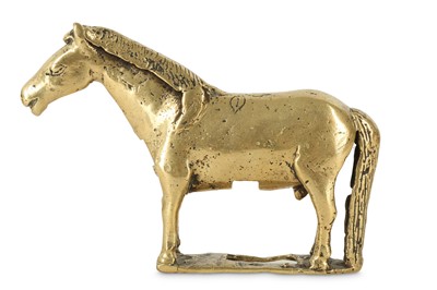 Lot 451 - A TIBETAN BRONZE HEALING HORSE.