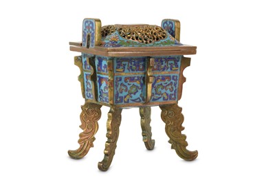 Lot 224 - A CHINESE CLOISONNÉ ENAMEL INCENSE BURNER, DING.