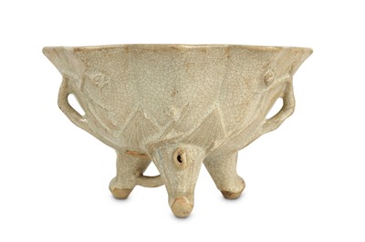 Lot 189 - A CHINESE CRACKLE-GLAZE 'BLOSSOM' JARDINIERE.