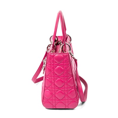 Lot 40 - Christian Dior Fuchsia Medium Lady Dior Bag