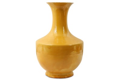 Lot 331 - A CHINESE LEMON YELLOW-GLAZED VASE.
