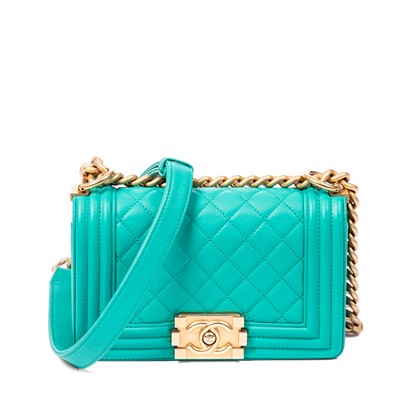 Lot 255 - Chanel Green Small Boy Bag
