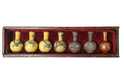 Lot 689 - A SET OF JAPANESE  CLOISONNÉ VASES.