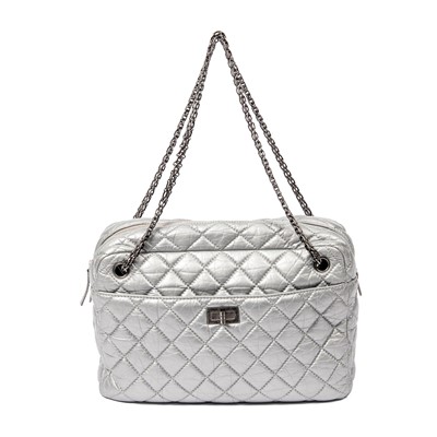 Lot 354 - Chanel Metallic Silver Reissue Shopper Tote