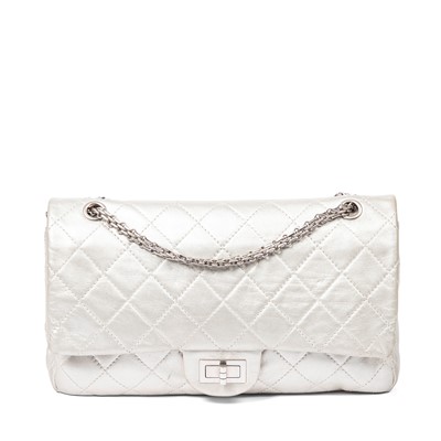 Lot 352 - Chanel Metallic Silver Reissue 2.27 Double Flap Bag