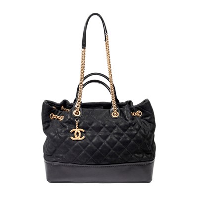 Lot 291 - Chanel Black Iridescent Caviar Globetrotter Tote