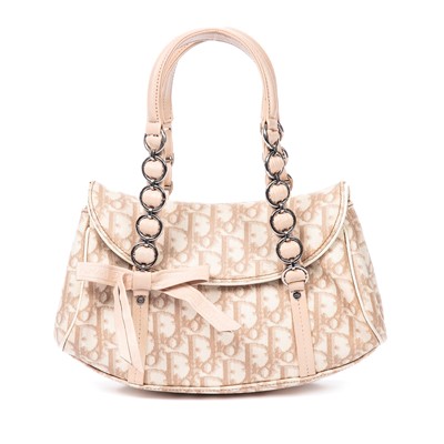 Lot 118 - Christian Dior Beige Monogram Romantique Small Trotter Bag