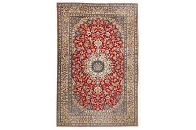 Lot 10 - A VERY FINE PART SILK NAIN CARPET, CENTRAL PERSIA
