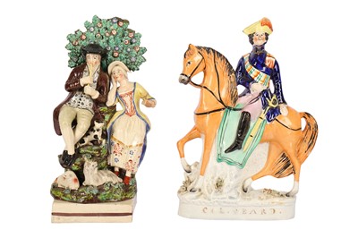 Lot 176 - A circa 1830 Staffordshire arbour group of two lovers