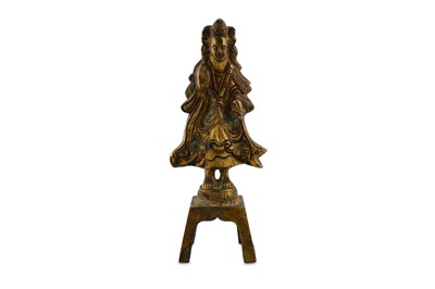 Lot 294 - A GILT-BRONZE STANDING FIGURE.