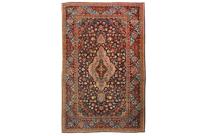 Lot 57 - A FINE KASHAN DABIR RUG, CENTRAL PERSIA