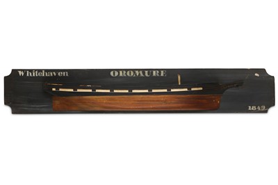 Lot 153 - MARITIME INTEREST:  A 20TH CENTURY POLYCHROME WOODEN MODEL HALF HULL