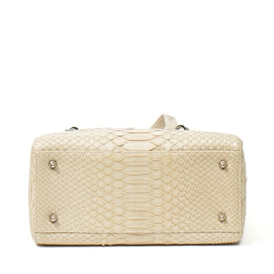Lot 117 - Christian Dior Cream Python Medium Lady Dior