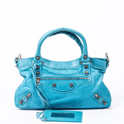 Lot 224 - Balenciaga Teal Blue First Bag