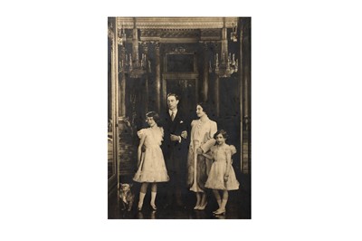 Lot 53 - PORTRAIT OF KING GEORGE VI, QUEEN ELIZABETH AND PRINCESSES ELIZABETH AND MARGARET BY MARCUS ADAMS