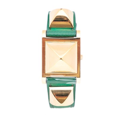 Lot 266 - Hermes Green Epsom Medor Watch