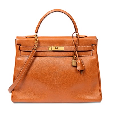 Lot 96 - Hermes Vintage Gold Courchevel Kelly Retourne 35