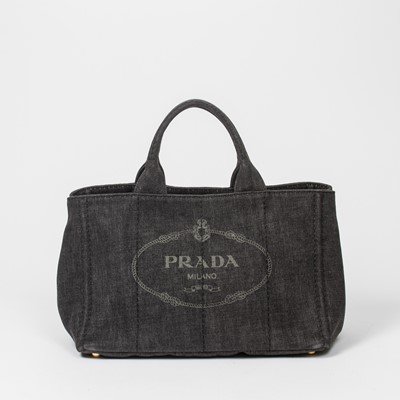 Lot 375 - Prada Black Denim Gardener's Tote