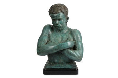 Lot 112 - A BRONZE TORSO OF AN AFRICAN MAN