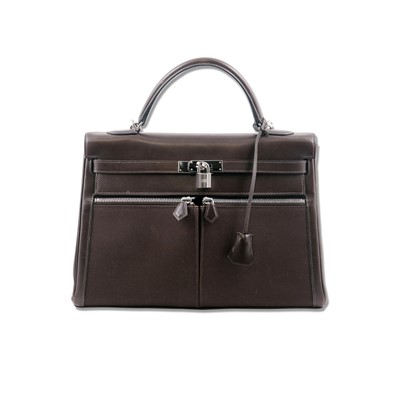 Lot 104 - Hermes Brown Box Kelly Lakis 35