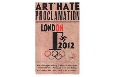 Lot 410 - Art Hate, 'London Olympics - An Art Hate Proclamation'