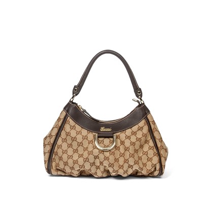 Lot 31 - Gucci Beige Monogram Canvas D Ring Hobo