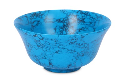 Lot 62 - A RARE CHINESE CARVED AND TURNED SOLID TURQUOISE BOWL