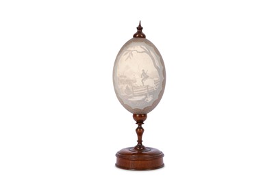 Lot 38 - A 19TH CENTURY CARVED EMU EGG, c.1870