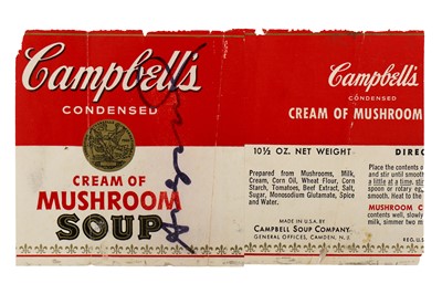 Lot 407 - Andy Warhol (American, 1928-1987), 'Cream of Mushroom Soup Label'