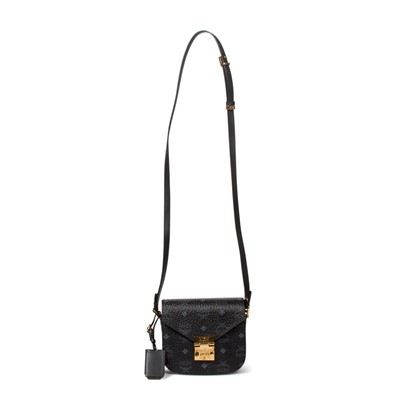 Lot 322 - MCM Black Mini Patricia Saddle Bag