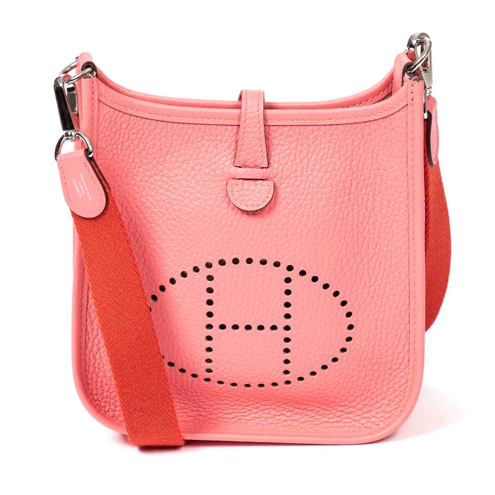 Lot 35 - Hermes Rose Azalee Clemence Mini Evelyne PM