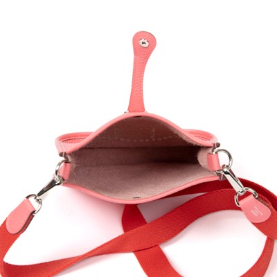 Lot 35 - Hermes Rose Azalee Clemence Mini Evelyne PM