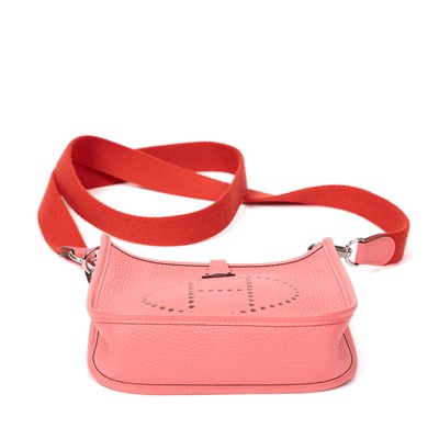 Lot 35 - Hermes Rose Azalee Clemence Mini Evelyne PM