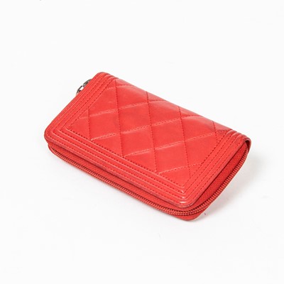 Lot 26 - Chanel Red Boy Wallet