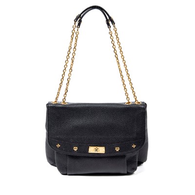Lot 319 - MCM Black Leather Flap Bag